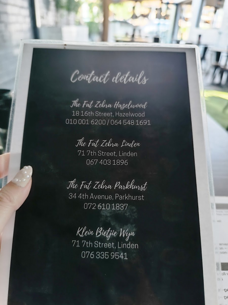 Menu The Fat Zebra Hazelwood-6